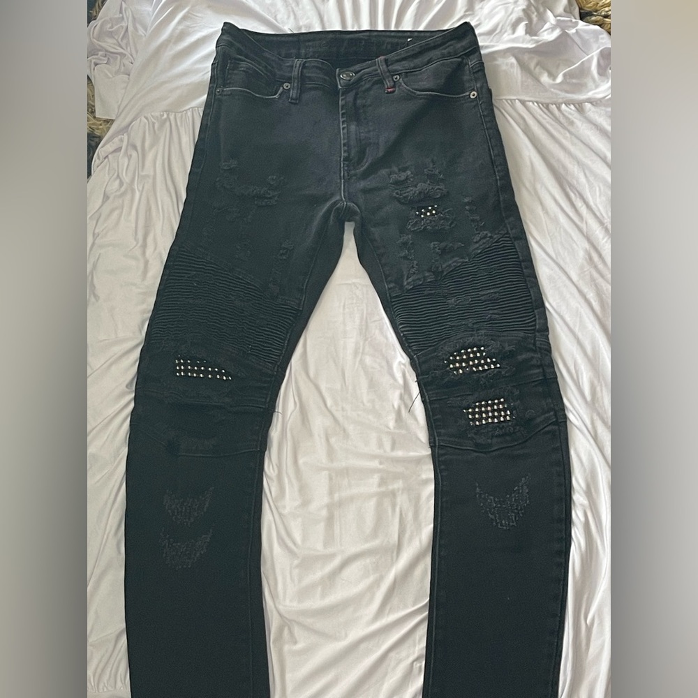 Rue21 Men's Black Studded Skinny Jeans